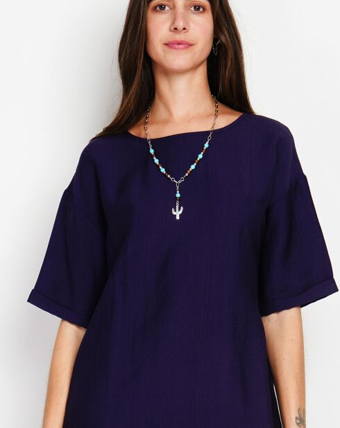 Robe en Lin mélangé Julie marine