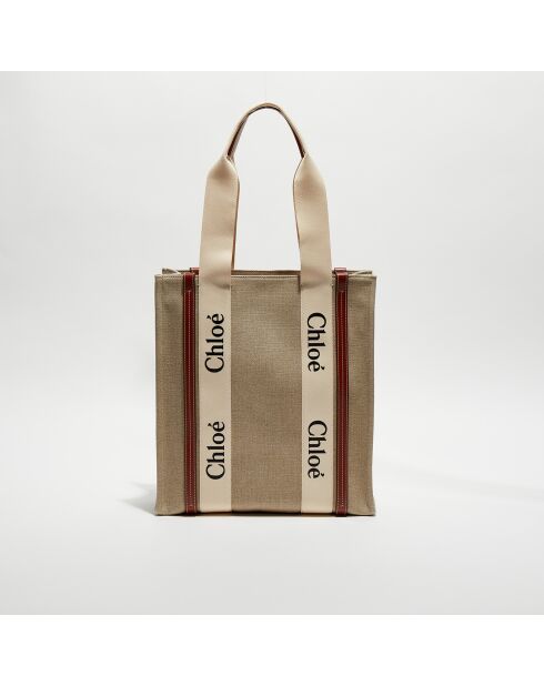 Petit tote bag Woody multicolore - 26x20x8 cm