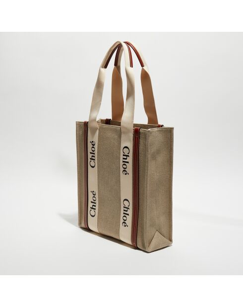 Petit tote bag Woody multicolore - 26x20x8 cm