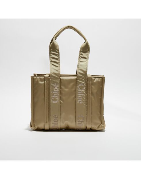 Moyen tote bag Woody sable - 37x28x12 cm