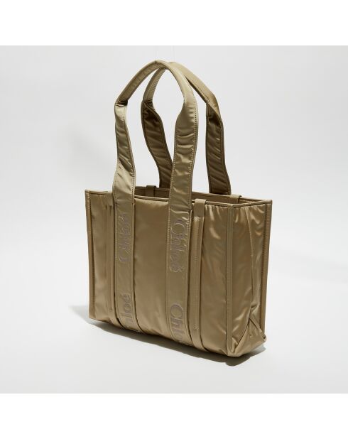 Moyen tote bag Woody sable - 37x28x12 cm