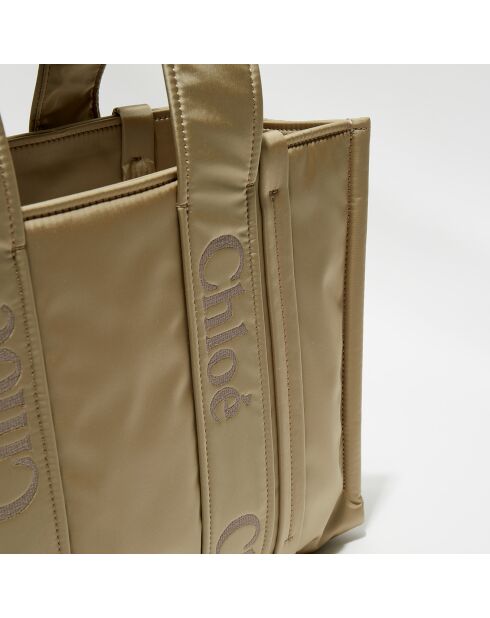 Moyen tote bag Woody sable - 37x28x12 cm
