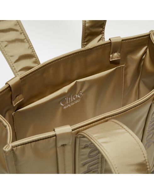 Moyen tote bag Woody sable - 37x28x12 cm