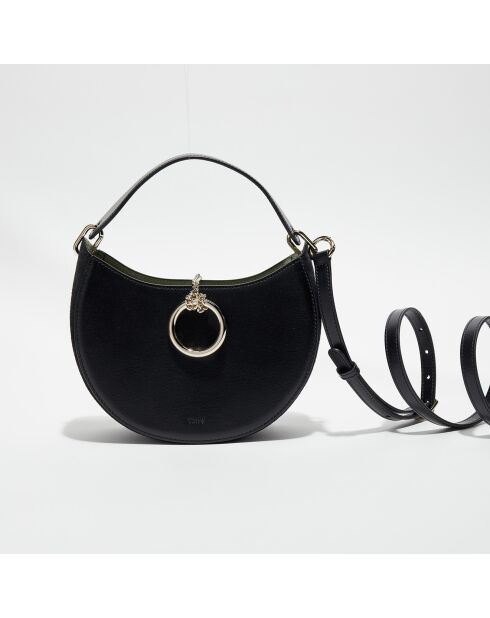 Sac porté épaule en Cuir Arlène noir - 25x20x9 cm