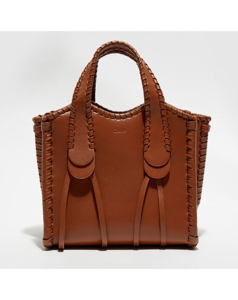 Petit sac cabas en Cuir Mony caramel - 30x25x15 cm