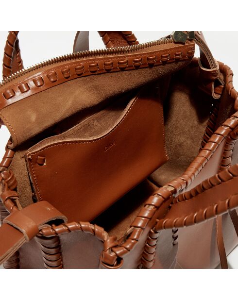 Petit sac cabas en Cuir Mony caramel - 30x25x15 cm