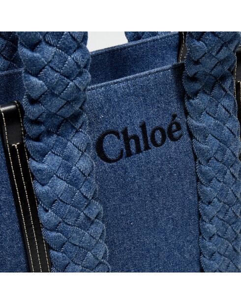 Moyen tote bag en Denim Woody denim - 37x28x12 cm