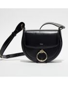 Sac bandoulière en Cuir Tess noir - 26x18x8 cm