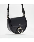 Sac bandoulière en Cuir Tess noir - 26x18x8 cm