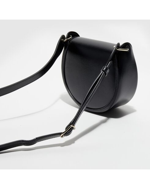 Sac bandoulière en Cuir Tess noir - 26x18x8 cm