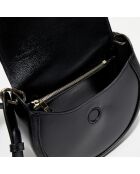 Sac bandoulière en Cuir Tess noir - 26x18x8 cm