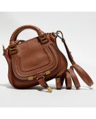 Mini sac à main en Cuir Marcie marron - 20x20x9 cm