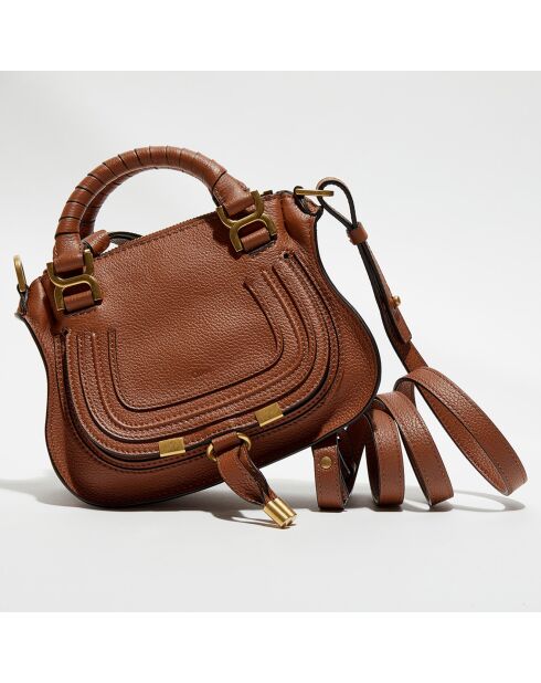 Mini sac à main en Cuir Marcie marron - 20x20x9 cm
