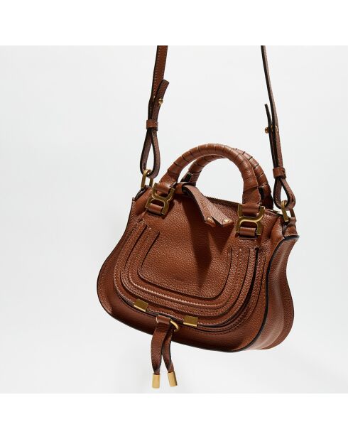 Mini sac à main en Cuir Marcie marron - 20x20x9 cm