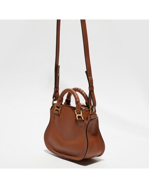 Mini sac à main en Cuir Marcie marron - 20x20x9 cm