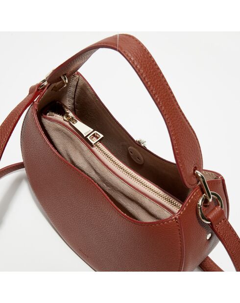 Sac porté épaule en Cuir Arlène marron - 25x20x9 cm