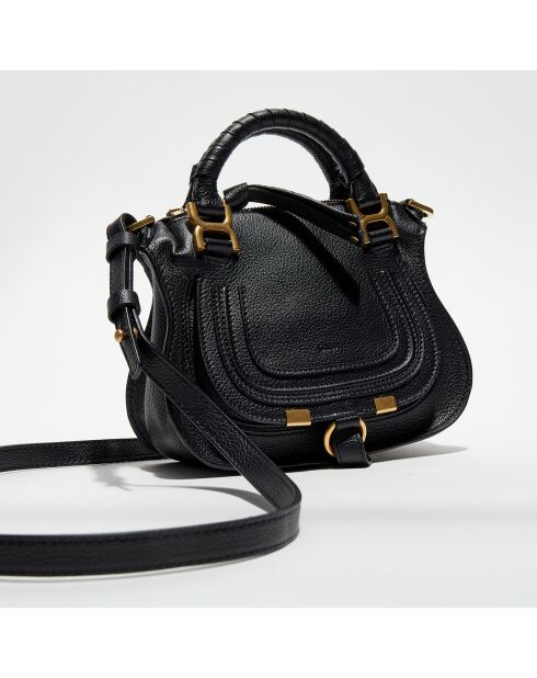 Mini sac à main en Cuir Marcie noir - 20x20x9 cm