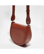Sac bandoulière en Cuir Tess marron - 26x18x8 cm