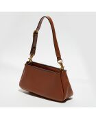 Petit sac porté épaule en Cuir Marcie marron - 20x20x9 cm