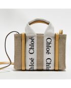 Petit tote bag Woody miel or - 26x20x8 cm