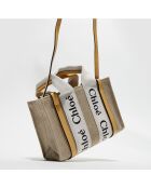 Petit tote bag Woody miel or - 26x20x8 cm