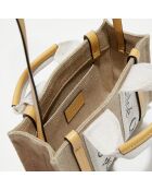 Petit tote bag Woody miel or - 26x20x8 cm