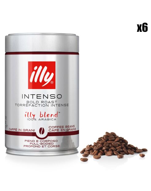 6 Boîtes de Café Grains Torréfaction Intense - 6x250 gr