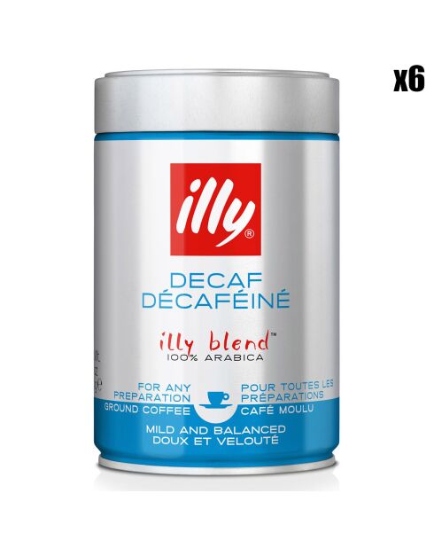 6 Boîtes de Café Moulu Décaféiné - 6x250 gr