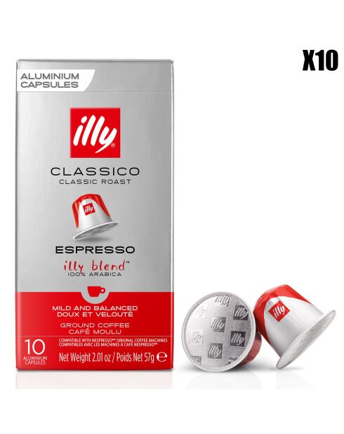 10 Boîtes de 10 Capsules Compatibles Classico - 10x57 gr