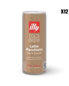12 Canettes Illy Cold Brew Latte Macchiato - 12x250 ml