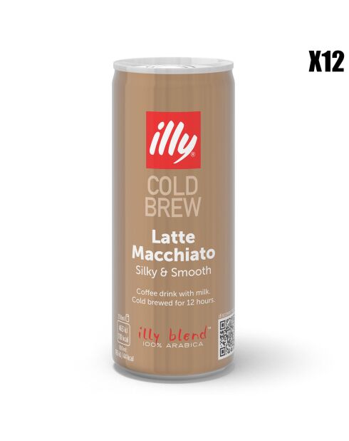 12 Canettes Illy Cold Brew Latte Macchiato - 12x250 ml