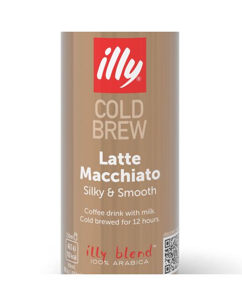12 Canettes Illy Cold Brew Latte Macchiato - 12x250 ml