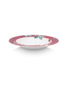 6 Assiettes creuses en Porcelaine Flower Festival  roses - D.22 cm