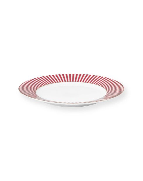 6 Assiettes à dessert en Porcelaine Royal roses - D.21 cm