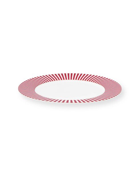 6 Assiettes plates en Porcelaine Royal  roses - D.27 cm