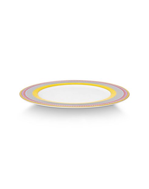 6 Assiettes plate Pip Chique  jaunes - D.28 cm