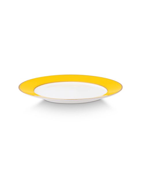 6 platos de postre amarillos Pip Chique - D.23 cm