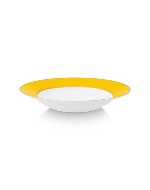 6 Assiettes creuses Pip Chique jaunes - D.23.5 cm
