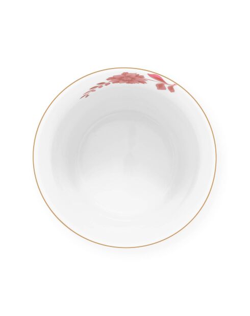 6 kleine Porzellantassen ohne Henkel Royal Stripes rosa Tupfen - 8,3 x 8,3 x 9 cm