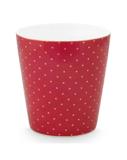 6 kleine Porzellantassen ohne Henkel Royal Stripes rosa Tupfen - 8,3 x 8,3 x 9 cm