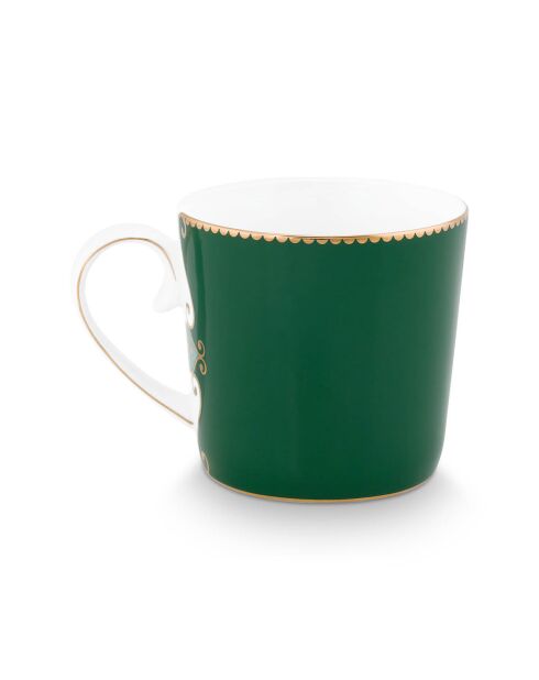 6 Petits mugs en Porcelaine Love Birds Medaillon  verts - 7.4x11.3x7.4 cm