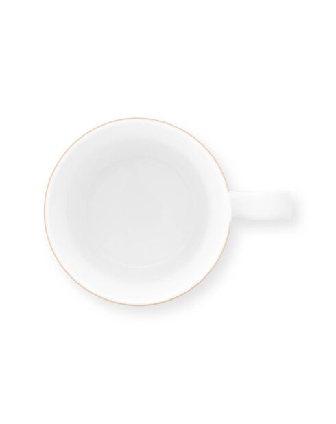 6 Grands mugs  en Porcelaine Love Birds Medaillon  verts - 8.5x12x8.2 cm
