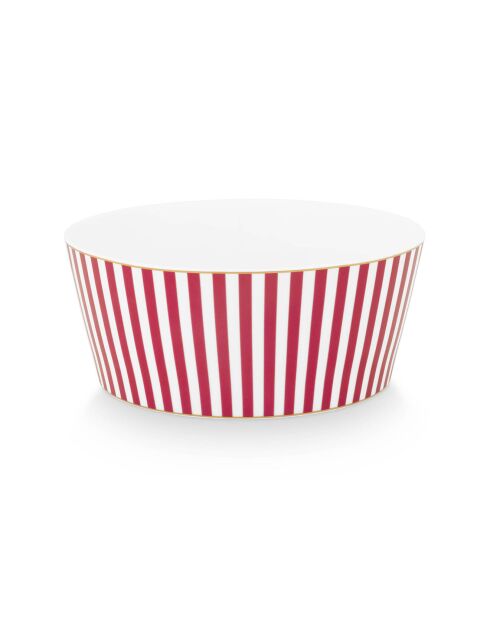 6 Bols à céréales en Porcelaine Royal Stripes roses - D.15 cm