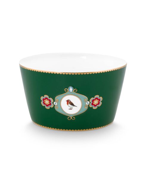 4 Bols en Porcelaine Love Birds Medaillon Love Birds  verts - D.15 cm