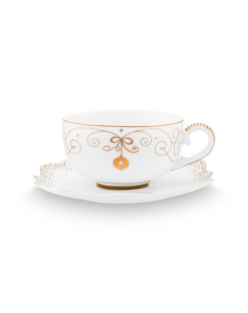 2 Tasses à café en Porcelaine Royal Winter White  blanches - 12x12.2x5.5 cm