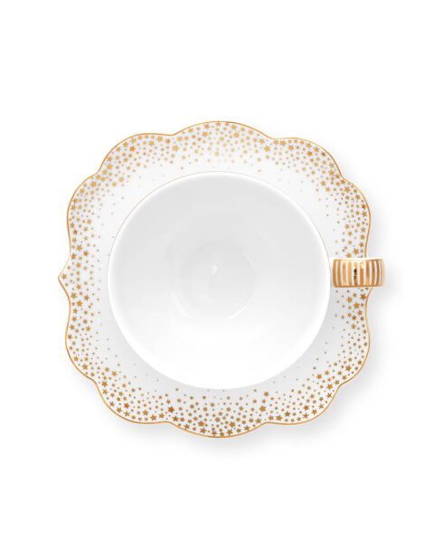 2 Tasses à café en Porcelaine Royal Winter White  blanches - 12x12.2x5.5 cm