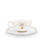 2 Tasses à thé en Porcelaine Royal Winter White  blanches - 9.9x12.5x5.5 cm