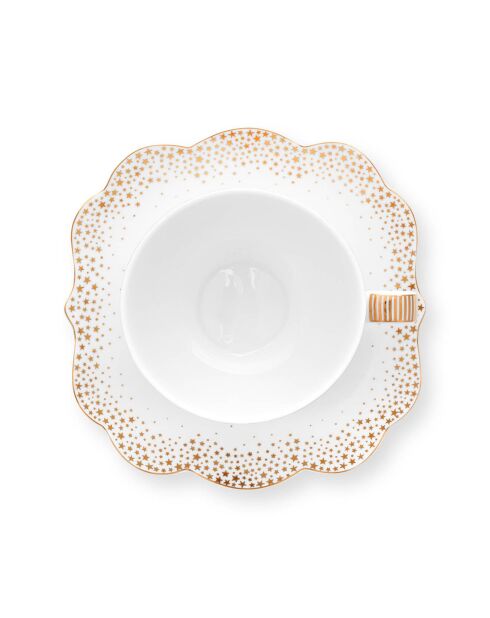 2 Tasses à thé en Porcelaine Royal Winter White  blanches - 9.9x12.5x5.5 cm