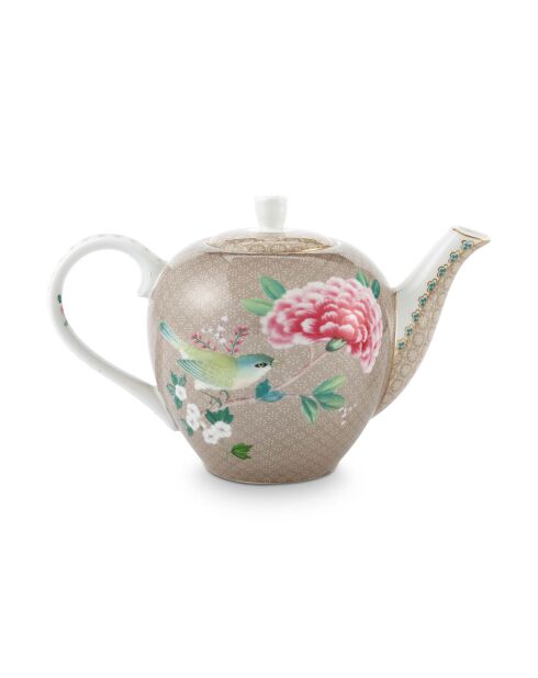 Théière en Porcelaine Blushing Birds kaki - 14.5x19.5x14.1 cm