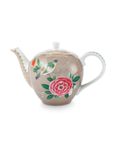 Théière en Porcelaine Blushing Birds kaki - 14.5x19.5x14.1 cm